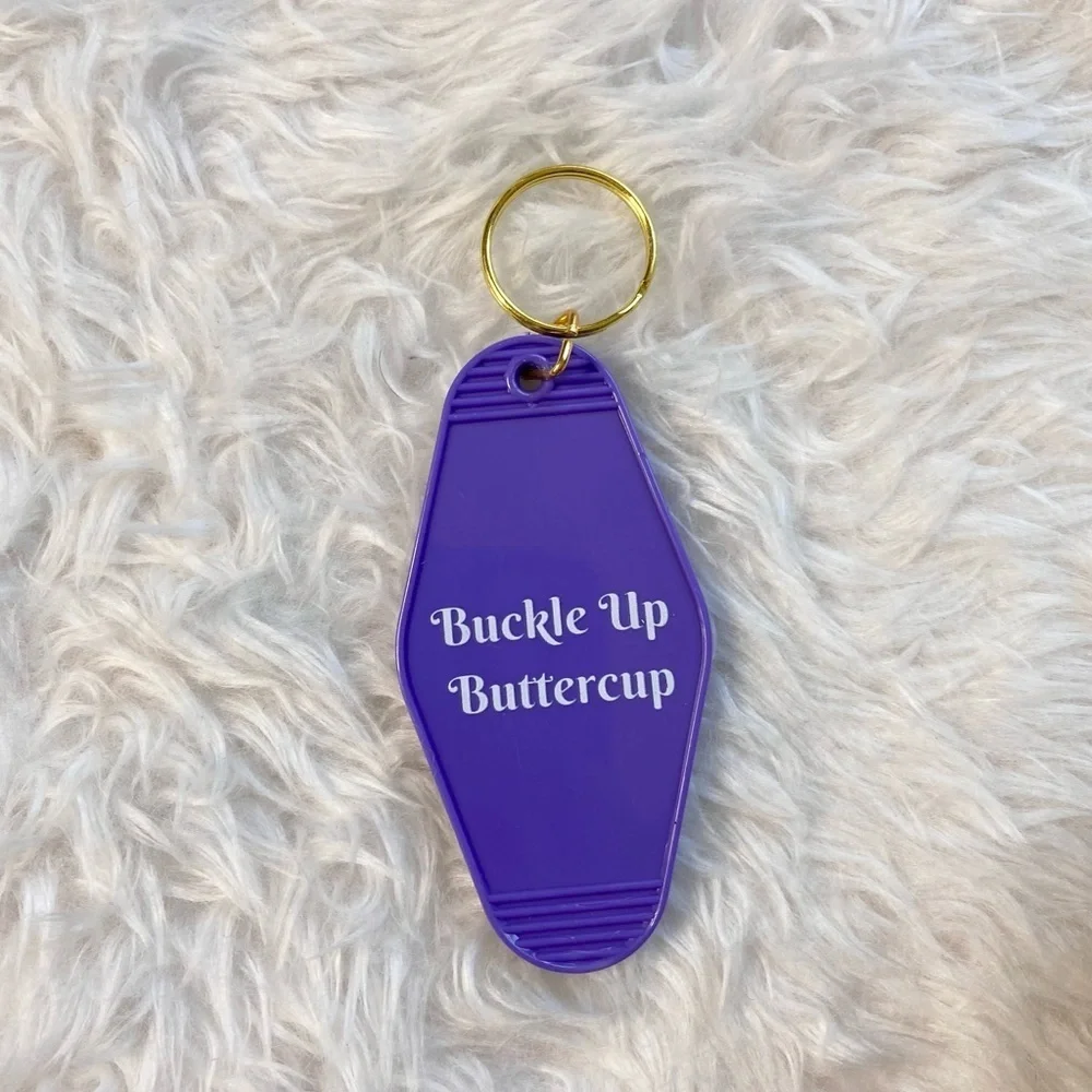 Retro Motel Keychain-buckle up buttercup